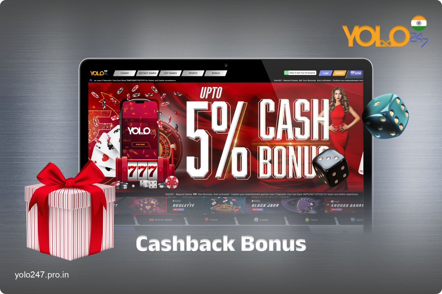 Yolo247 casino users in India can get nice cashback on gambling